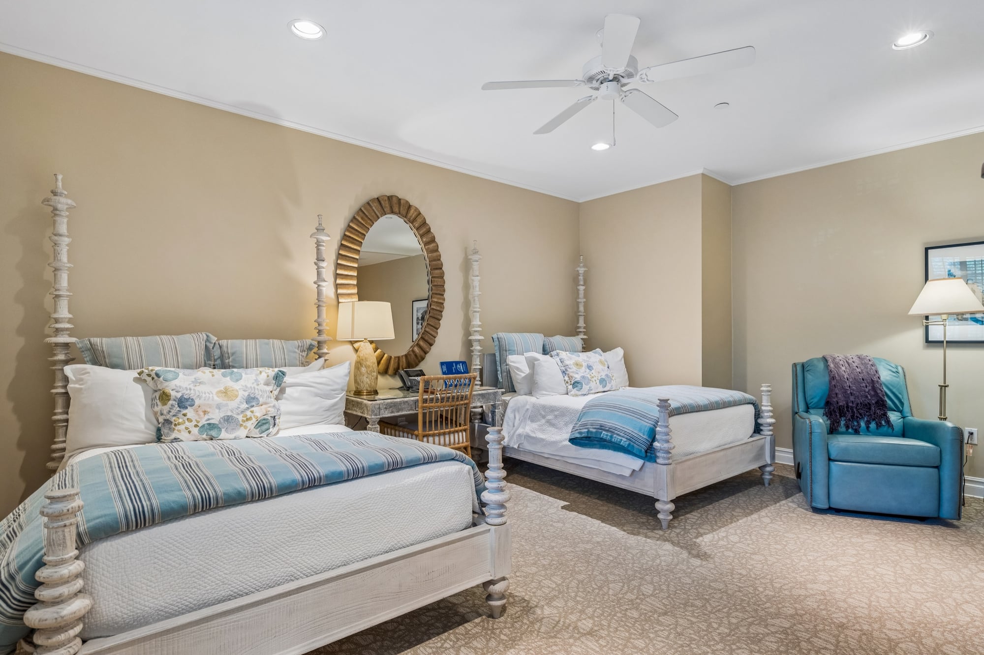 Guest suite at the Charleston Fisher House with two beds