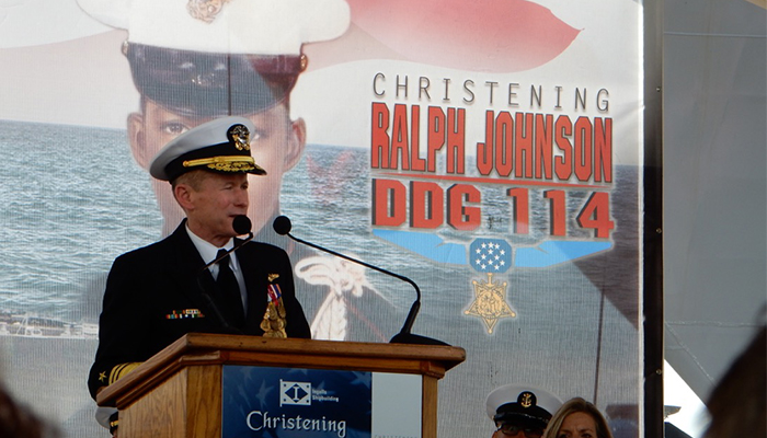 The Christening of the USS Ralph Johnson, DDG114